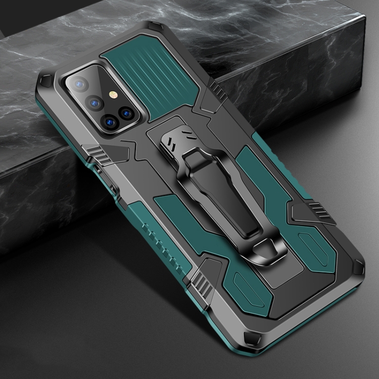 

For Samsung Galaxy M51 Machine Armor Warrior Shockproof PC + TPU Protective Case(Army Green)