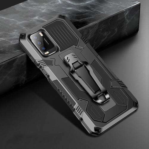 

For Xiaomi Poco M3 Machine Armor Warrior Shockproof PC + TPU Protective Case(Black)