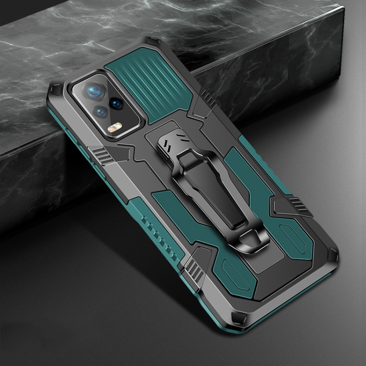 

For vivo V20 Machine Armor Warrior Shockproof PC + TPU Protective Case(Army Green)