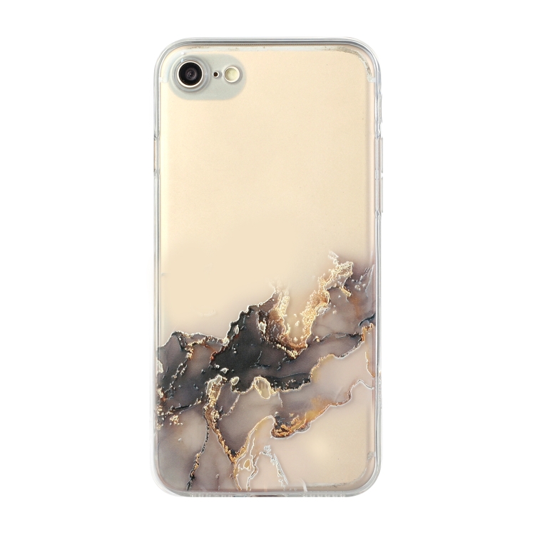 

Hollow Marble Pattern TPU Straight Edge Fine Hole Protective Case For iPhone SE 2020 / 8 / 7(Black)