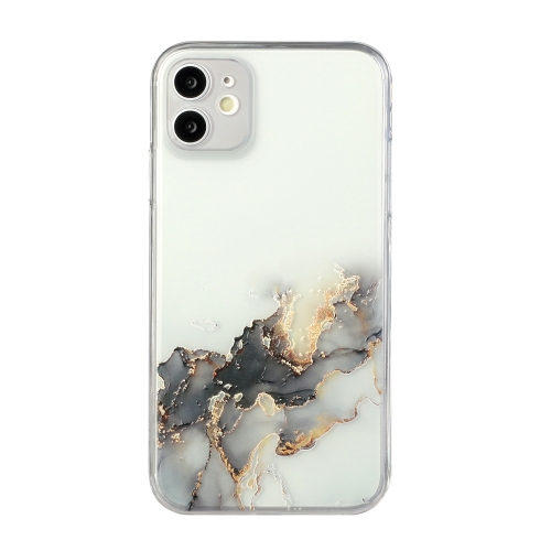 

Hollow Marble Pattern TPU Straight Edge Fine Hole Protective Case For iPhone 11(Black)