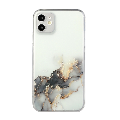 

Hollow Marble Pattern TPU Straight Edge Fine Hole Protective Case For iPhone 12 mini(Black)