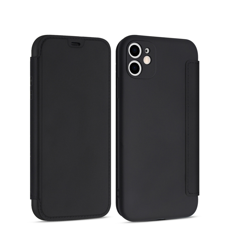 

Imitate Liquid Silicone Horizontal Flip Leather Case with Card Slots For iPhone 11 Pro Max(Black)