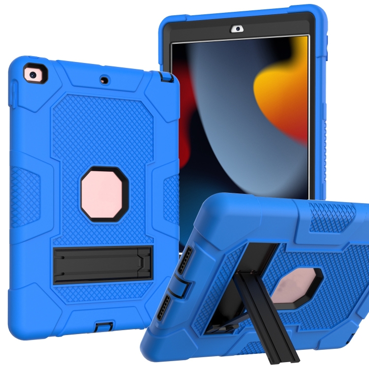 

Contrast Color Robot Shockproof Silicone + PC Protective Case with Holder For iPad 10.2 2021 / 2020 / 2019(Dark Blue Black)