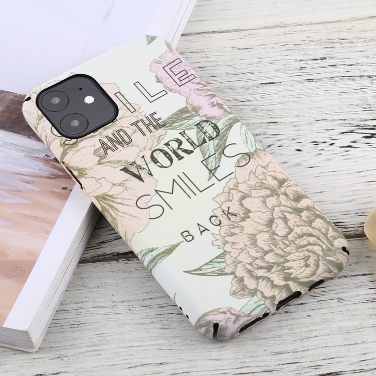 

For iPhone 11 Luminous Pattern PC Protective Case(Peony)