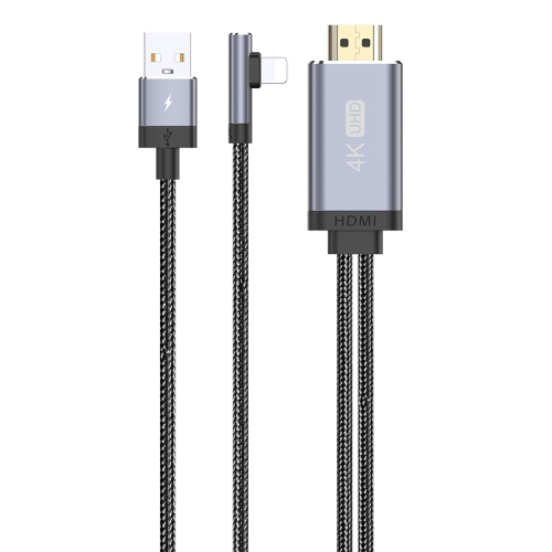 

TOTUDESIGN BL-009 Speedy Series 8 Pin to HDMI 4K HD Same Screen Cable, Length: 2m(Grey)