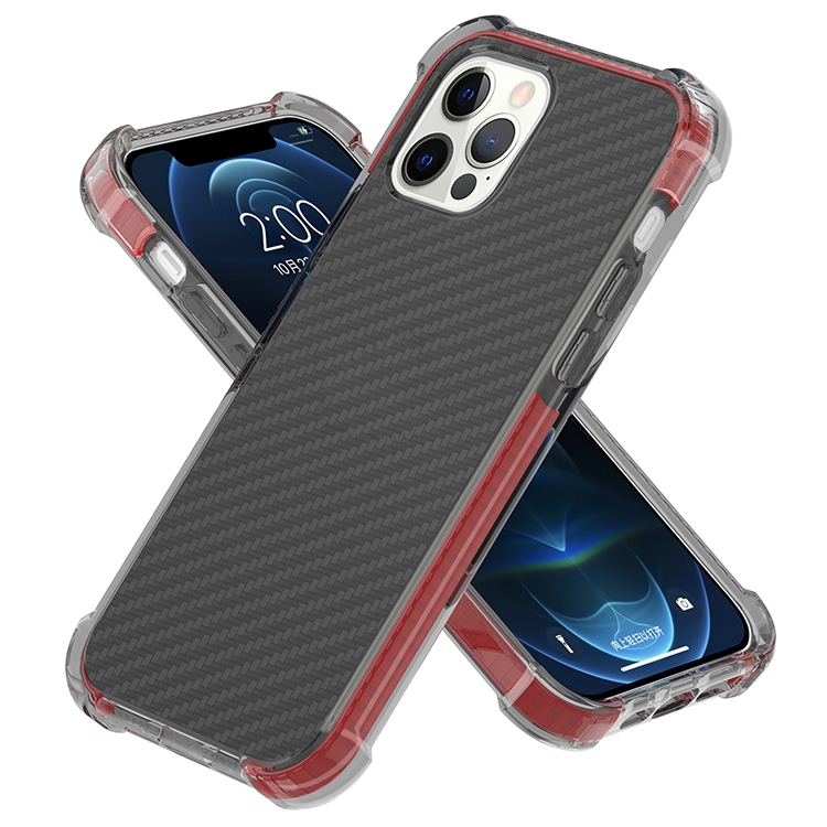 

Carbon Fiber Acrylic Protective Case For iPhone 12 mini(Red)