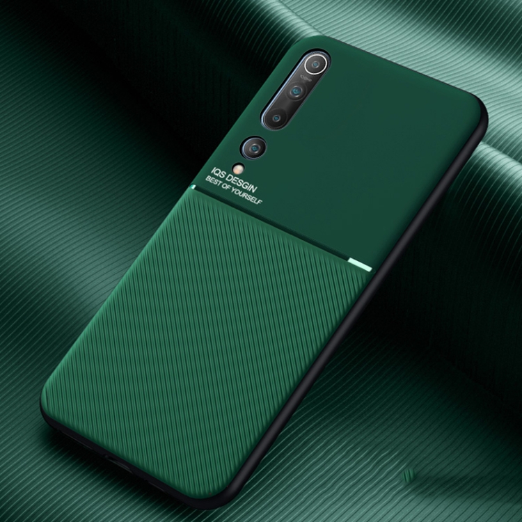 

For Xiaomi Mi 10 Pro Classic Tilt Strip Grain Magnetic Shockproof PC + TPU Case(Green)