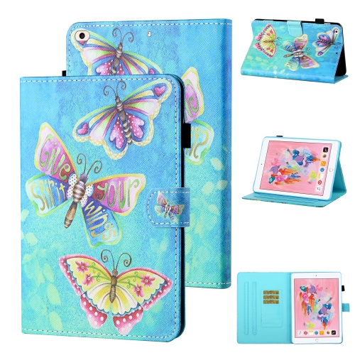 

Coloured Drawing Stitching Horizontal Flip Leather Case with Holder & Card Slot & Sleep / Wake-up Function For iPad Air / Air 2 / 9.7 (2017) & (2018)(Colorful Butterflies)