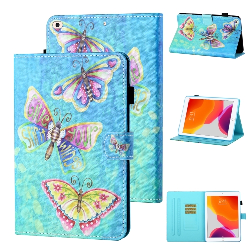 

Coloured Drawing Stitching Horizontal Flip Leather Case with Holder & Card Slot & Sleep / Wake-up Function For iPad mini 5 / 4 / 3 / 2 / 1(Colorful Butterflies)