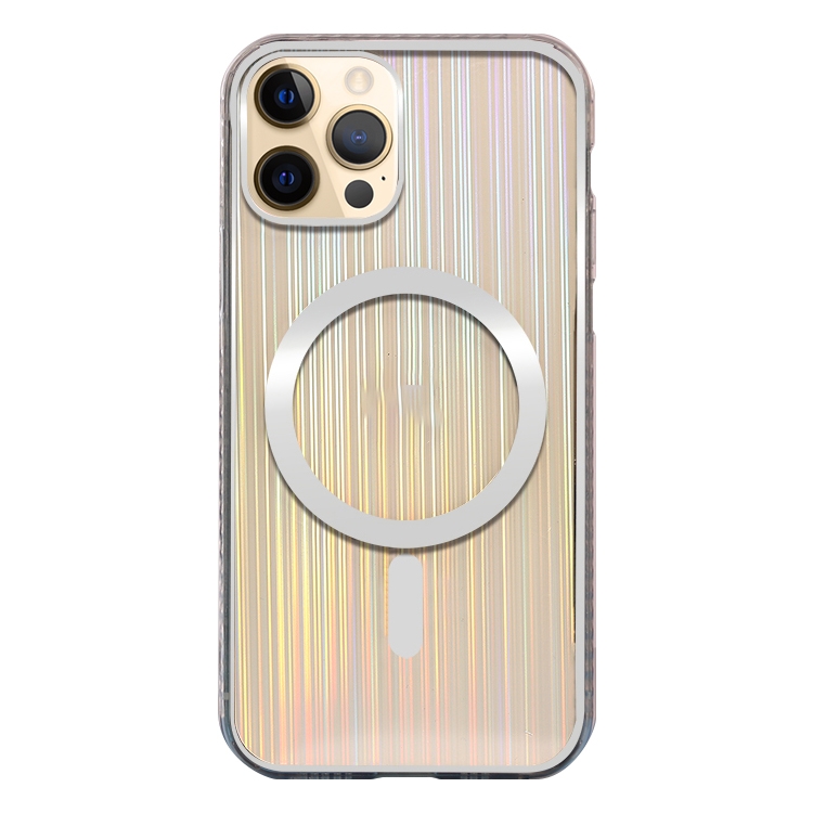

Colorful Laser Magsafe Case TPU Magnetic Protective Case For iPhone 12 / 12 Pro(Brushed Silver)