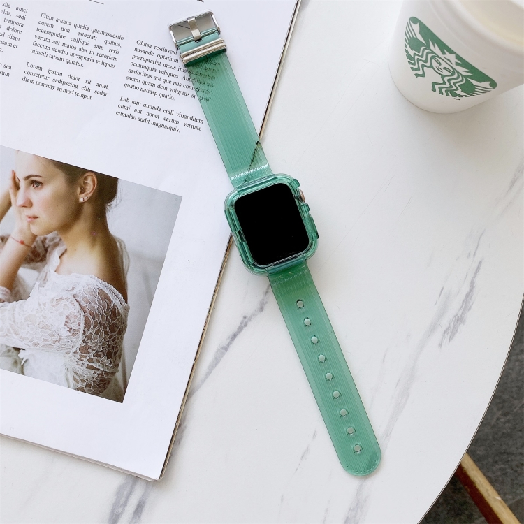 

Candy Color Transparent TPU Watchband For Apple Watch Series 6 & SE & 5 & 4 40mm(Green)