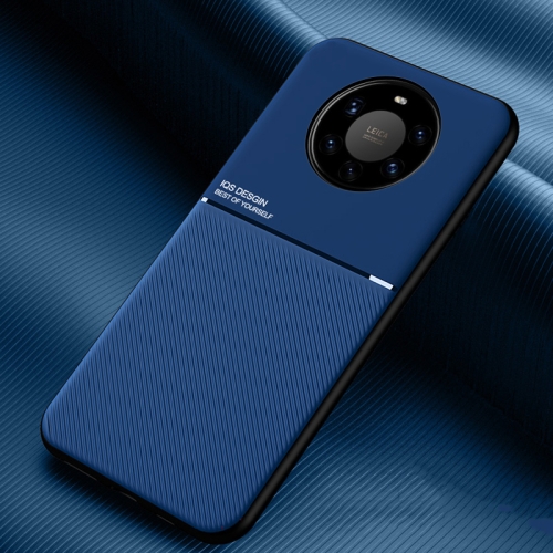 

For Huawei Mate 40 Pro+ Classic Tilt Strip Grain Magnetic Shockproof PC + TPU Case(Blue)