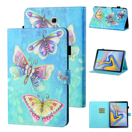 

For Samsung Galaxy Tab A 10.5 T590/T595 Coloured Drawing Stitching Horizontal Flip Leather Case with Holder & Card Slot & Sleep / Wake-up Function(Colorful Butterflies)