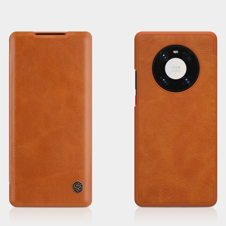 

For Huawei Mate 40 Pro NILLKIN QIN Series Crazy Horse Texture Horizontal Flip Leather Case with Card Slot(Brown)
