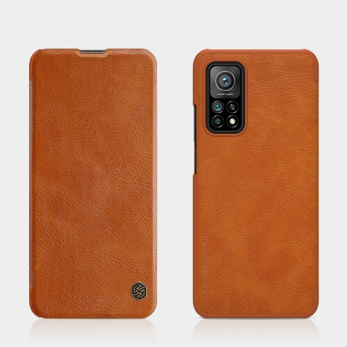 

For Xiaomi Mi 10T / 10T Pro 5G / Redmi K30 Ultra NILLKIN QIN Series Crazy Horse Texture Horizontal Flip Leather Case with Card Slot(Brown)