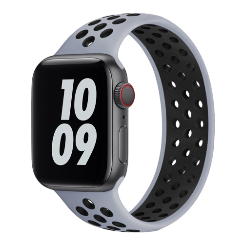 

Elastic Silicone Watchband For Apple Watch Series 6 & SE & 5 & 4 44mm / 3 & 2 & 1 42mm, Length:160mm(Grey Black)