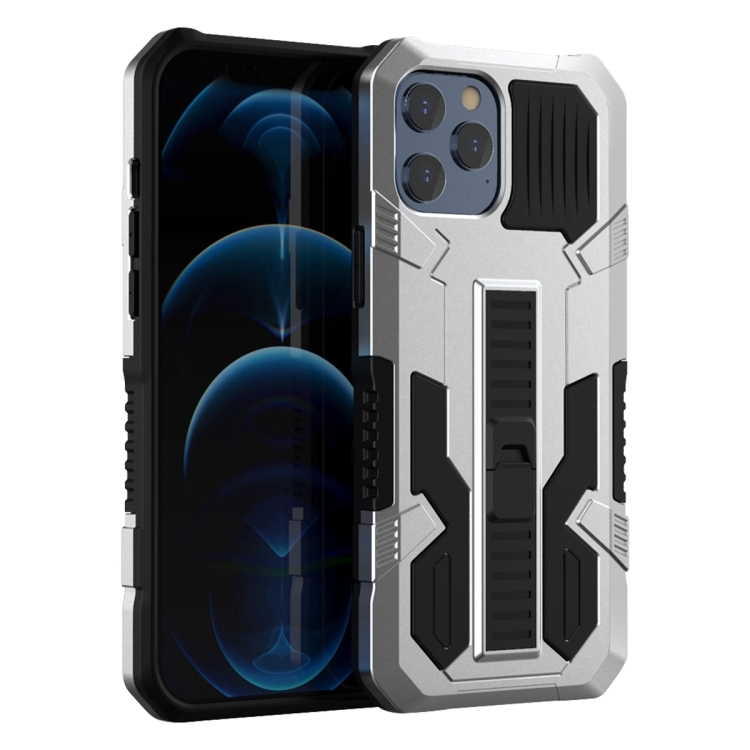 

Vanguard Warrior All Inclusive Double-color Shockproof TPU + PC Protective Case with Holder For iPhone 12 Pro Max(Silver)
