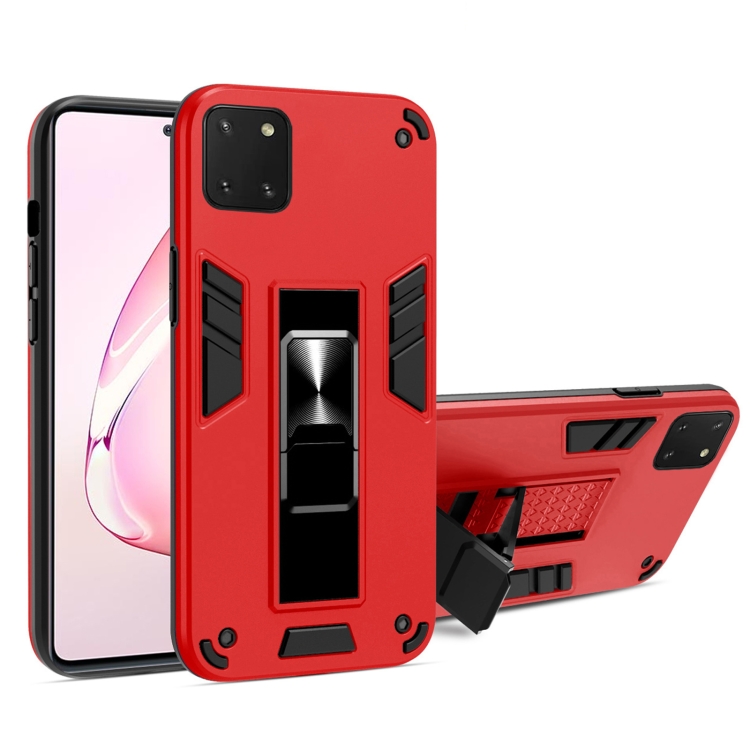 

For Samsung Galaxy A81 2 in 1 PC + TPU Shockproof Protective Case with Invisible Holder(Red)