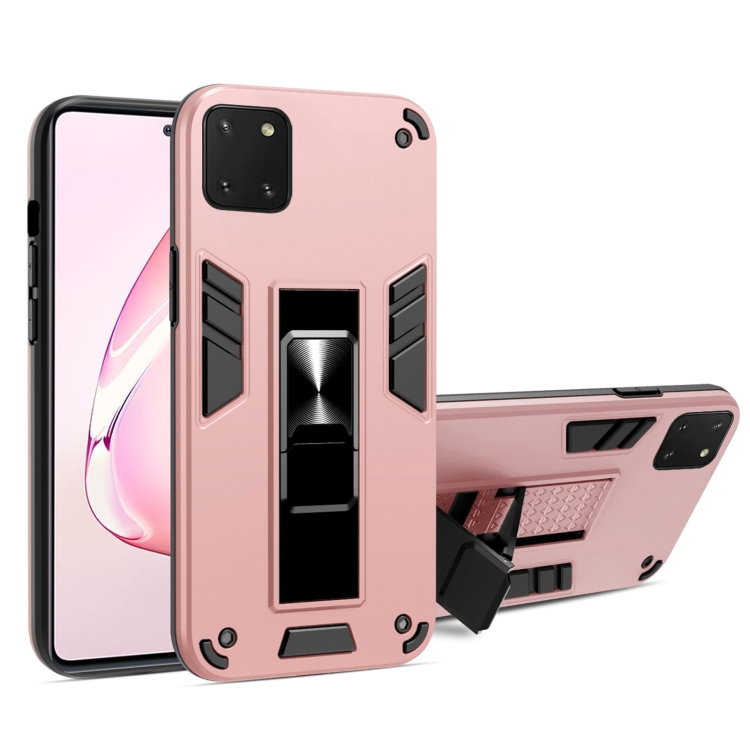 

For Samsung Galaxy A81 2 in 1 PC + TPU Shockproof Protective Case with Invisible Holder(Rose Gold)