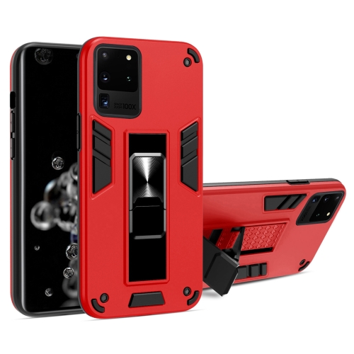 

For Samsung Galaxy S20 Ultra 2 in 1 PC + TPU Shockproof Protective Case with Invisible Holder(Red)