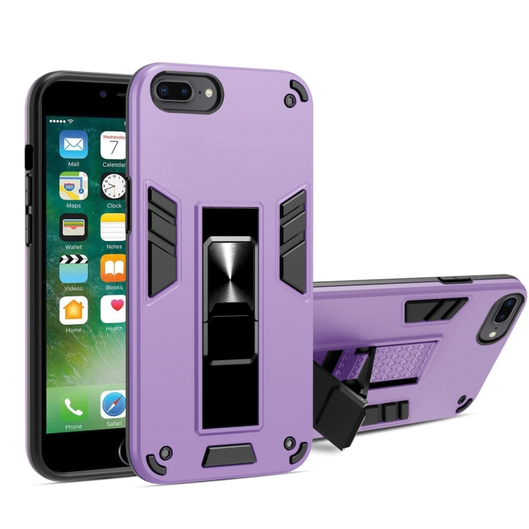 

2 in 1 PC + TPU Shockproof Protective Case with Invisible Holder For iPhone 8 Plus & 7 Plus(Purple)
