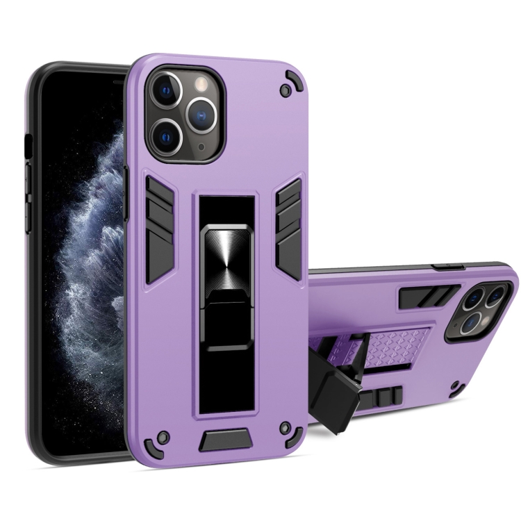 

2 in 1 PC + TPU Shockproof Protective Case with Invisible Holder For iPhone 11 Pro(Purple)