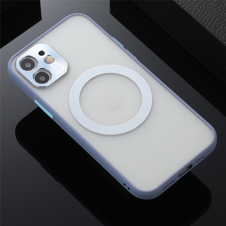 

Skin Feel PC + TPU Full Coverage Shockproof Magnetic Magsafe Case with Metal Lens Cover For iPhone 11(Grey)