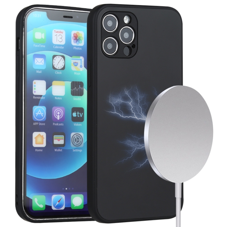 

Frosted Magnetic Glass Magsafe Case For iPhone 11(Black)