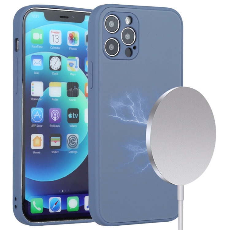 

Frosted Magnetic Glass Magsafe Case For iPhone 12 Pro(Blue)
