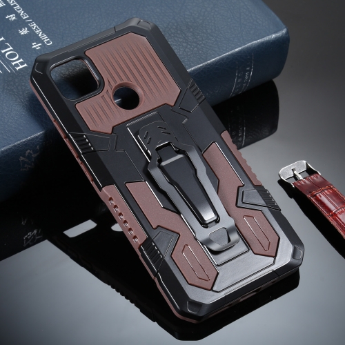 

For Xiaomi Redmi 9C Armor Warrior Shockproof PC + TPU Protective Case(Coffee)