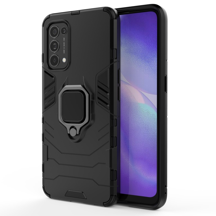 

For OPPO Reno5 PC + TPU Shockproof Protective Case with Magnetic Ring Holder(Black)