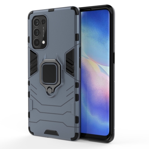 

For OPPO Reno5 Pro PC + TPU Shockproof Protective Case with Magnetic Ring Holder(Navy Blue)