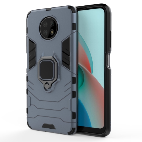 

For Xiaomi Redmi Note 9 5G PC + TPU Shockproof Protective Case with Magnetic Ring Holder(Navy Blue)