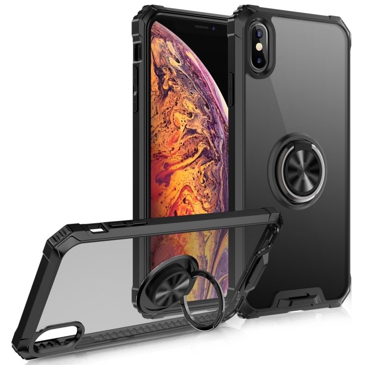 

Armor Ring PC + TPU Magnetic Shockproof Protective Case For iPhone XS Max(Black)