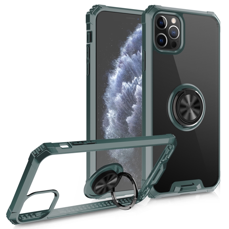 

Armor Ring PC + TPU Magnetic Shockproof Protective Case For iPhone 11 Pro Max(Dark Green)