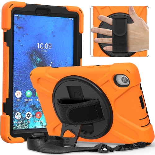 

For Lenovo Tab M8 (2020) TB-8705F 8.0 inch Shockproof Colorful Silicone + PC Protective Case with Holder & Shoulder Strap & Hand Strap(Orange)