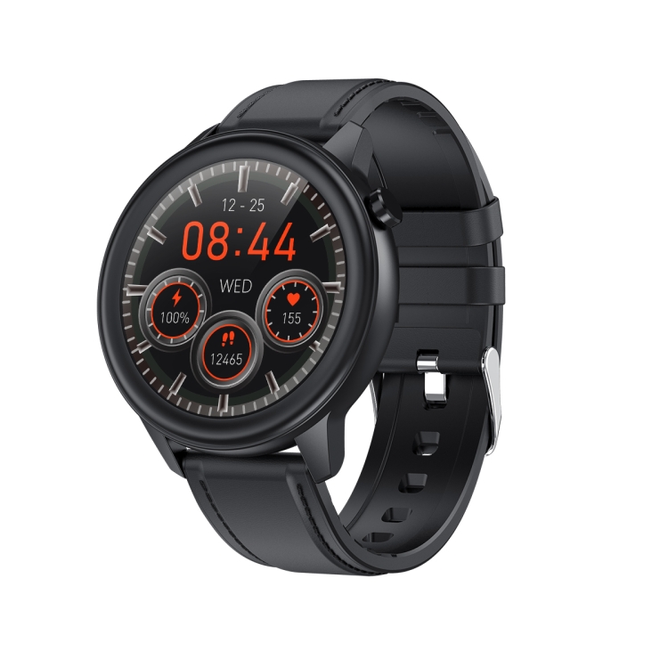 

F81 1.3 inch TFT Color Screen IP68 Waterproof Smart Watch, Support Body Temperature Monitor / Blood Pressure Monitor / Blood Oxygen Monitor, Style: Leather Strap(Black)