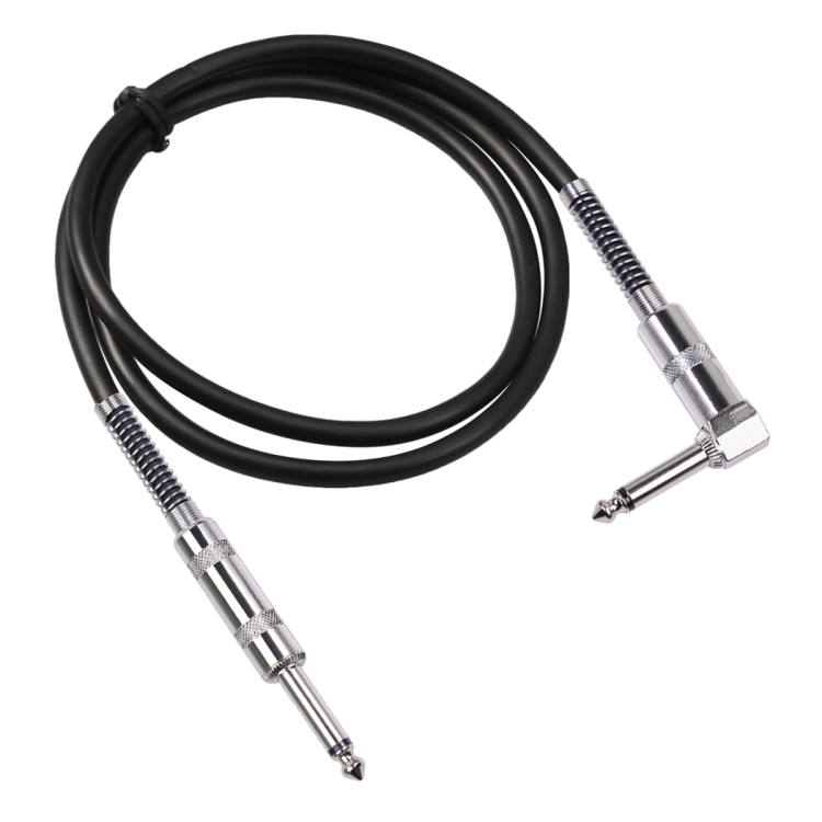 

TC048SL 6.35mm Plug Straight to Elbow Electric Guitar Audio Cable, Cable Length:1.8m
