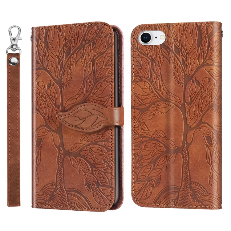 

Life of Tree Embossing Pattern Horizontal Flip Leather Case with Holder & Card Slot & Wallet & Photo Frame & Lanyard For iPhone 8 & 7(Brown)