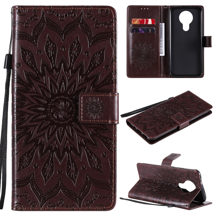 

For Nokia 3.4 Sun Embossing Pattern Horizontal Flip Leather Case with Card Slot & Holder & Wallet & Lanyard(Brown)