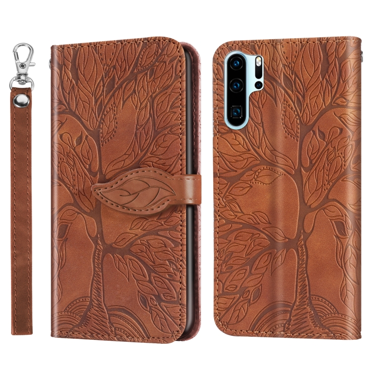

For Huawei P30 Pro Life of Tree Embossing Pattern Horizontal Flip Leather Case with Holder & Card Slot & Wallet & Photo Frame & Lanyard(Brown)