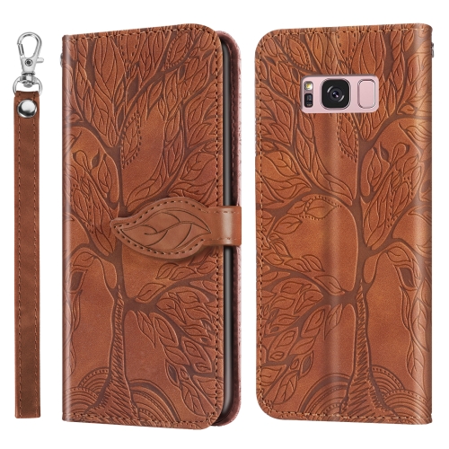 

For Samsung Galaxy S8 Life of Tree Embossing Pattern Horizontal Flip Leather Case with Holder & Card Slot & Wallet & Photo Frame & Lanyard(Brown)