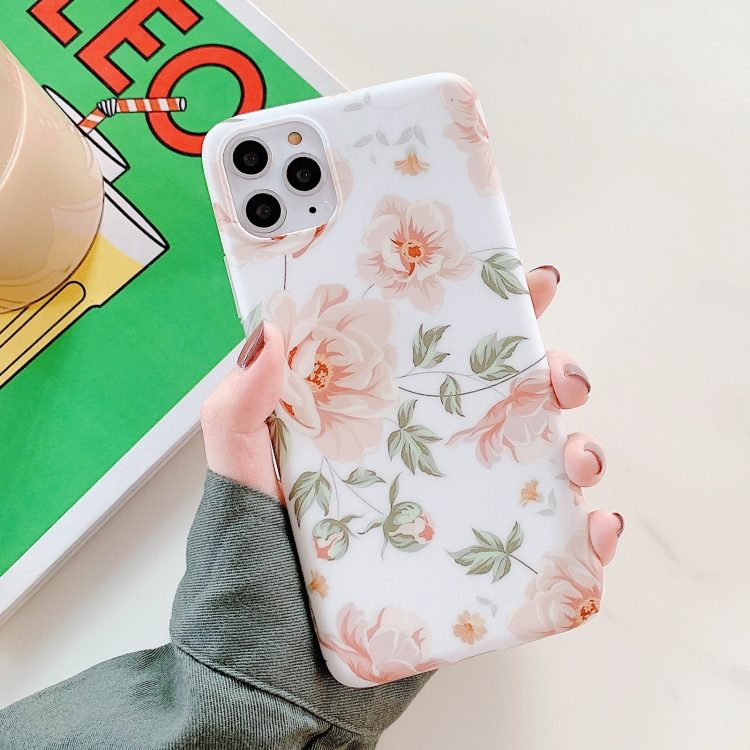 

Retro Flowers Pattern Shockproof TPU Protective Case For iPhone 11 Pro(Pink+Green)