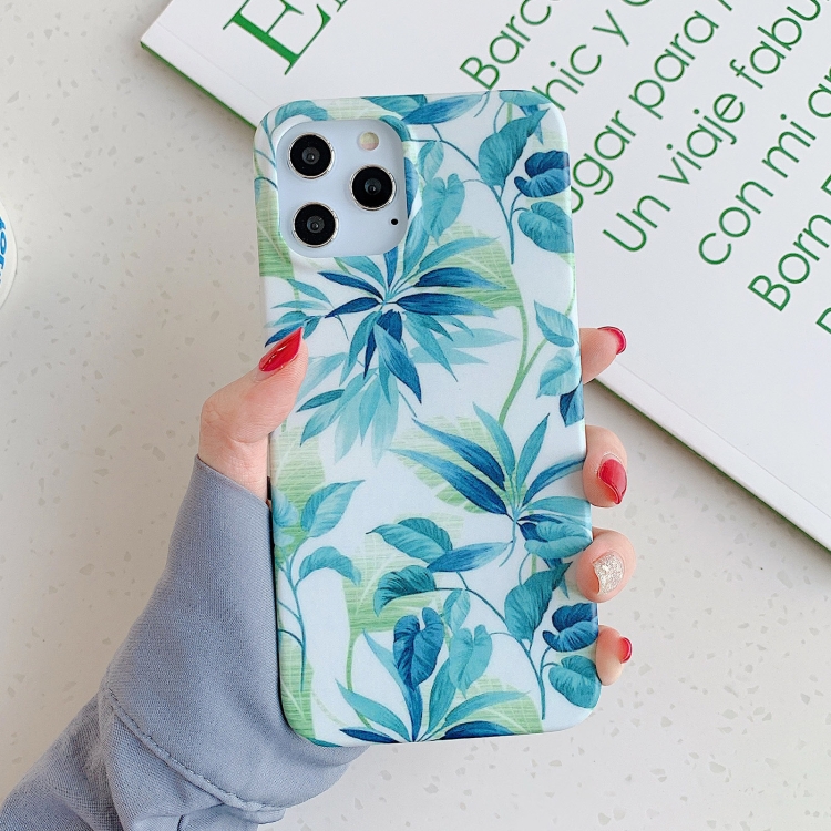 

Leaves and Flowers Pattern Shockproof TPU Protective Case For iPhone 12 Pro Max(Green)