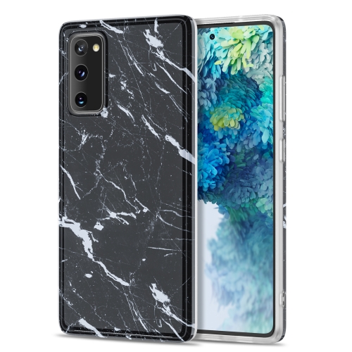 

For Samsung Galaxy S20 FE TPU Glossy Marble Pattern IMD Protective Case(Black)