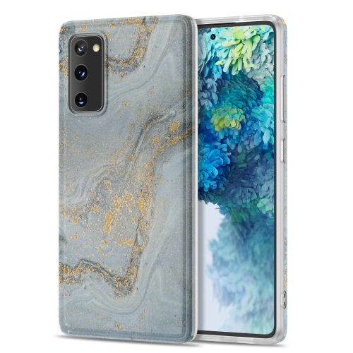 

For Samsung Galaxy S20 FE TPU Gilt Marble Pattern Protective Case(Light Blue)