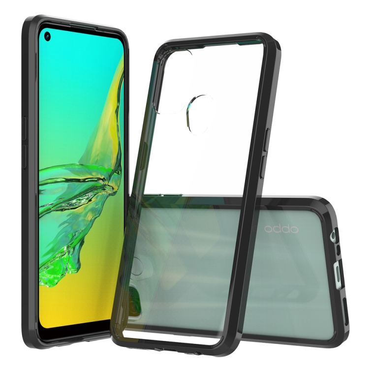 

For OPPO A53 Shockproof Scratchproof TPU + Acrylic Protective Case(Black)