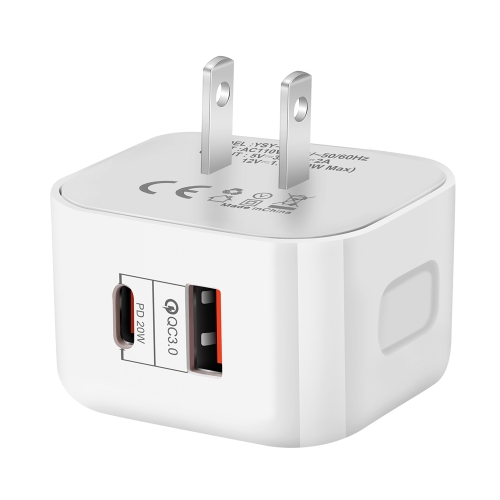 

YSY-6087 20W PD + QC 3.0 Dual Ports Travel Charger Power Adapter, US Plug