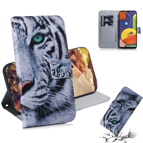 

For Galaxy A50s Painting Pattern Coloured Drawing Horizontal Flip Leather Case with Holder & Card Slots & Wallet(Tiger)